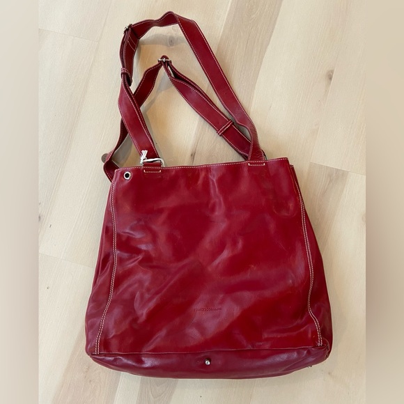 Price reduced! Francesco Biasio red leather bag. New/Unused - Picture 3 of 7